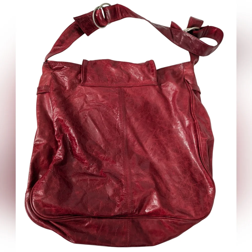 LATICO Red Leather Bag Tote School Handbag Satchel Purse‎ Woven Front Boho